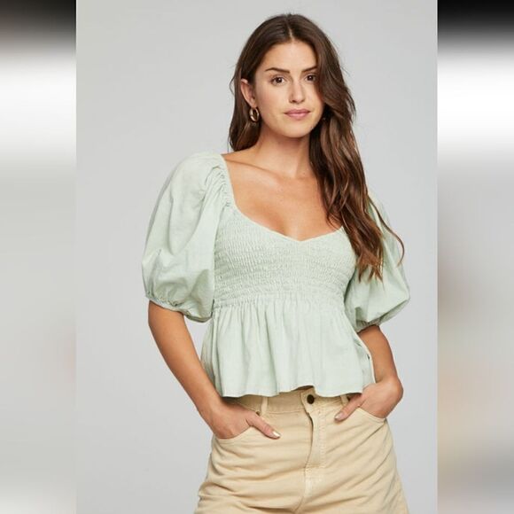 NWT Puff Sleeve Cottagecore Open Back Blouse - Picture 1 of 7